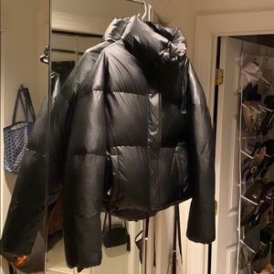 Apparis vegan leather puffer coat